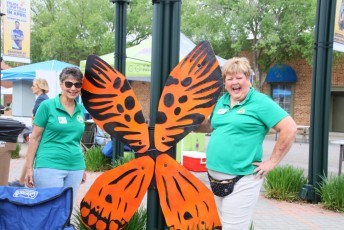Master Gardeners Edna and Gloria with their butterfly, EDA 2023